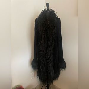 Dolls Kill Shaggy Trimmed Duster Sweater - Black!